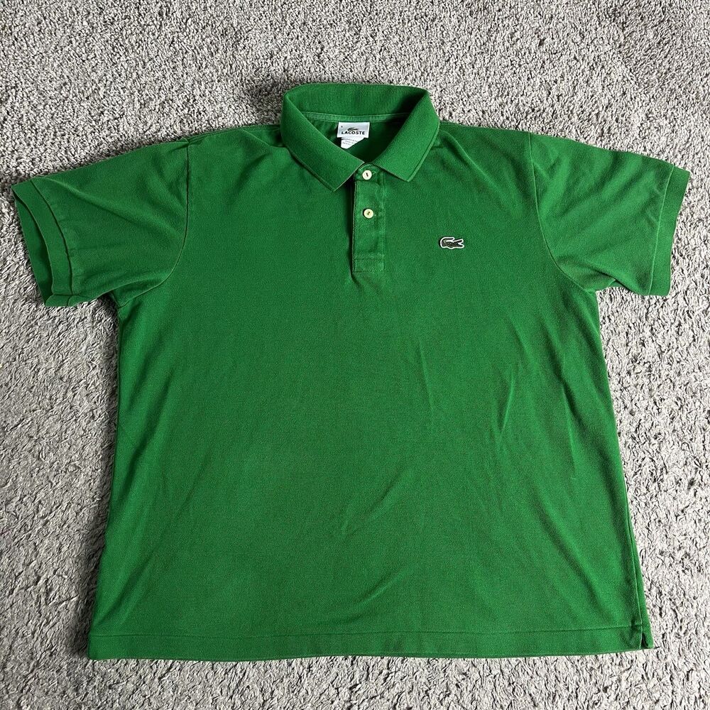 Lacoste Shirt Mens 5 Kelly Green Polo Short Sleeve Preppy Colorful